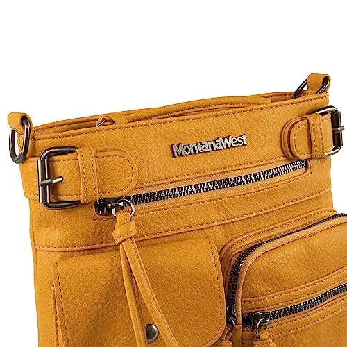 Montana West Multi Pocket Leather Crossbody Bag for Women