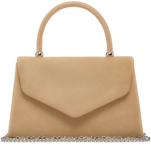 Dasein Velvet Camel Evening Clutch for Wedding Prom
