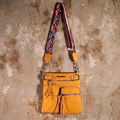 Montana West Multi Pocket Leather Crossbody Bag for Women