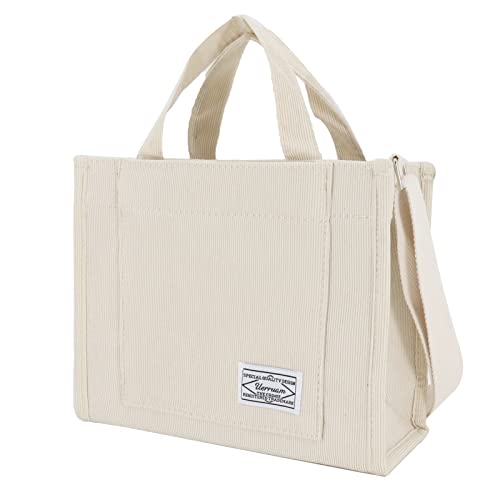 UERRUAM Corduroy Tote Bag Women Large Crossbody Purse