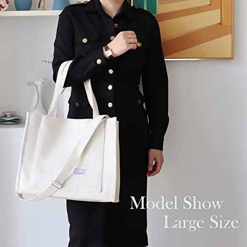 UERRUAM Corduroy Tote Bag Women Large Crossbody Purse