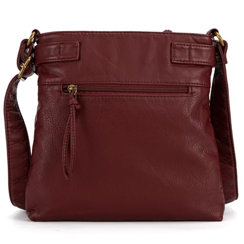 Red Leather Crossbody Bag by Montana West for Women