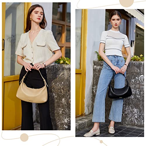 Stylish Green Leather Shoulder Hobo Bag with Clutch