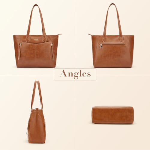 Missnine Women's Leather Tote Bag with Zipper