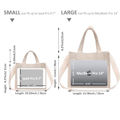 UERRUAM Corduroy Tote Bag Women Large Crossbody Purse