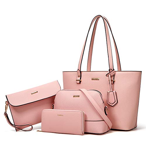 Women's Fashion Handbag Set with Wallet, Tote & Satchel