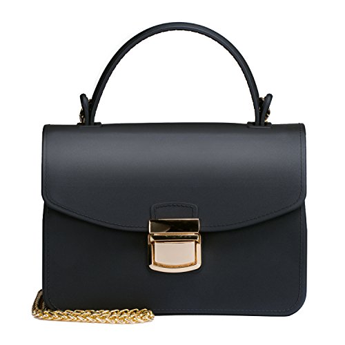 Black Jelly Crossbody Clutch Top Handle Tote Handbag