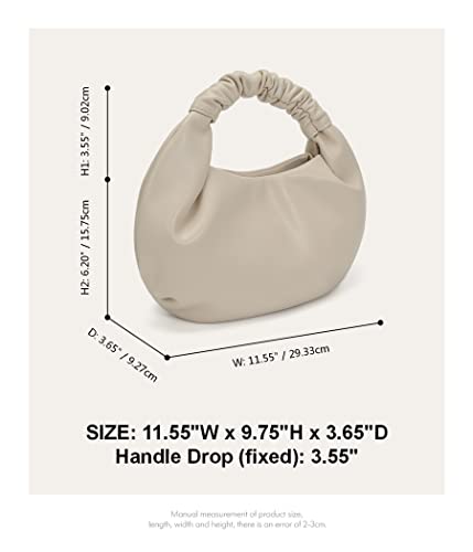 Pettata Chic Small Beige Ruched Handbag for Women