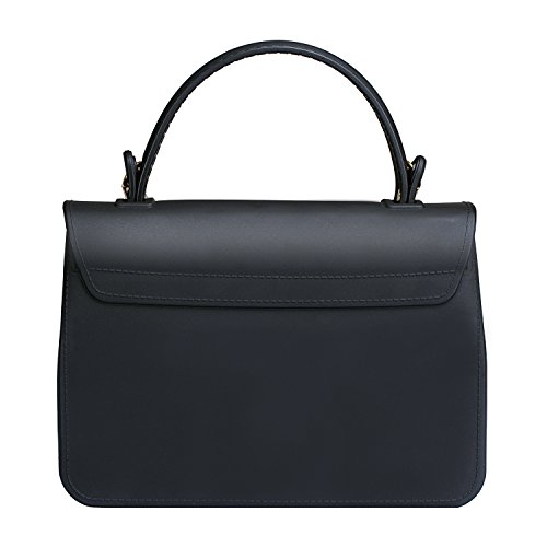 Black Jelly Crossbody Clutch Top Handle Tote Handbag
