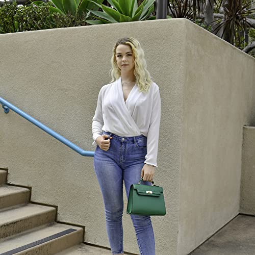 EVVE Women's Pebbled Leather Top Handle Satchel