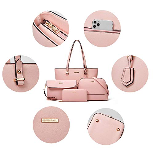 Women's Fashion Handbag Set with Wallet, Tote & Satchel