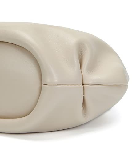 Pettata Chic Small Beige Ruched Handbag for Women