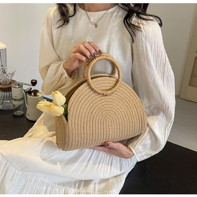 Women's Straw Beach Tote Bag - Perfect for Summer