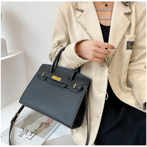 Ruofuna Women's Black PU Leather Satchel Handbag