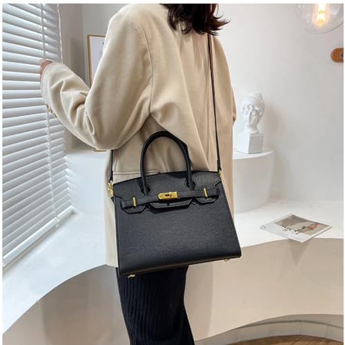 Ruofuna Women's Black PU Leather Satchel Handbag