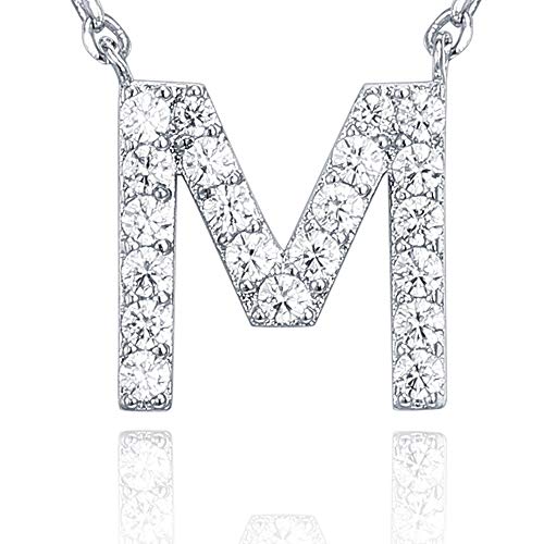 14K Gold Plated Cubic Zirconia Initial Necklace