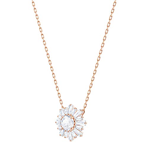 Rose Gold Swarovski Sunshine Pendant Necklace with Clear Crystals