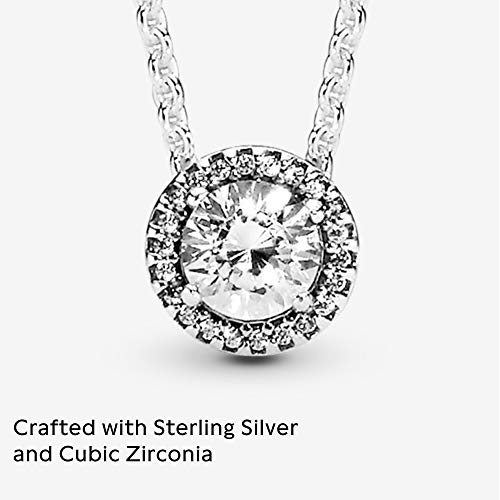 Pandora Round Sparkle Halo Necklace - Sterling Silver