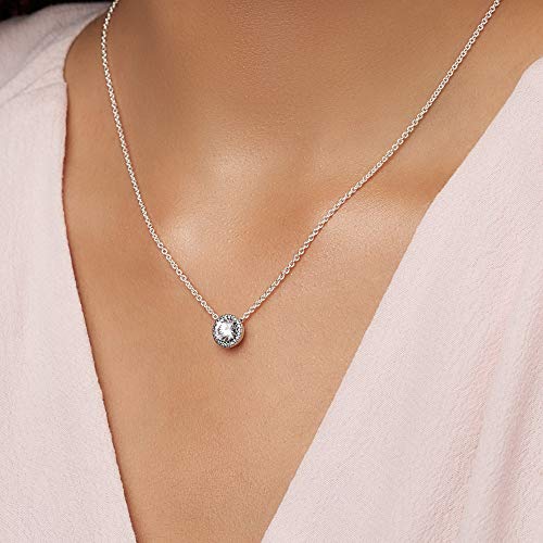 Pandora Round Sparkle Halo Necklace - Sterling Silver