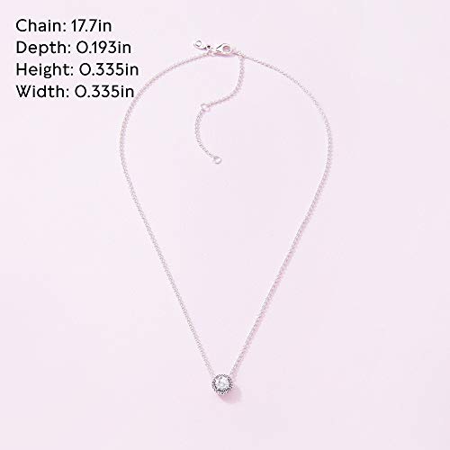 Pandora Round Sparkle Halo Necklace - Sterling Silver