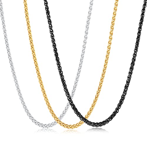 Garysiom 3 Pcs Chain Necklace Set for Men