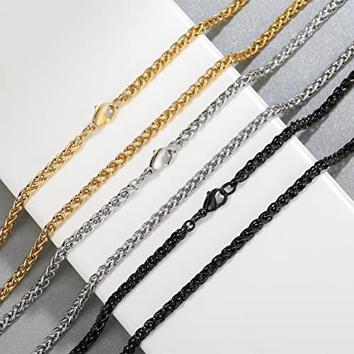Garysiom 3 Pcs Chain Necklace Set for Men