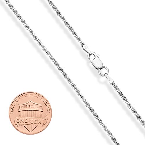 Italian Diamond-Cut Braided Rope Chain Necklace 925 Silver 20