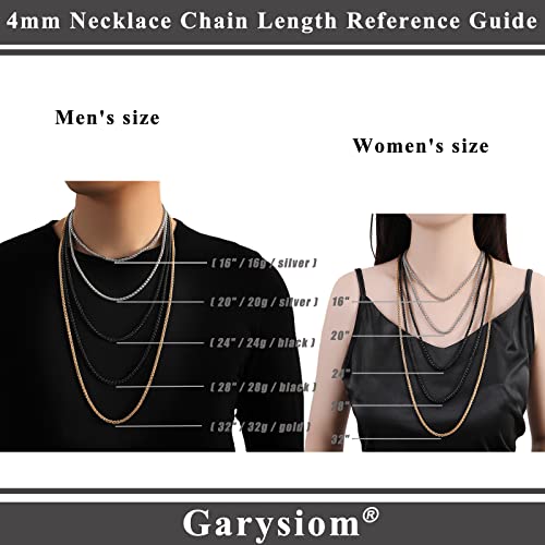 Garysiom 3 Pcs Chain Necklace Set for Men
