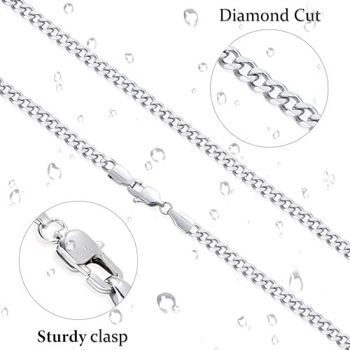 Silver Plated Cuban Link Necklace - 20 Inch