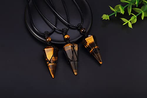 Tiger Eye Healing Crystal Stone Adjustable Necklace