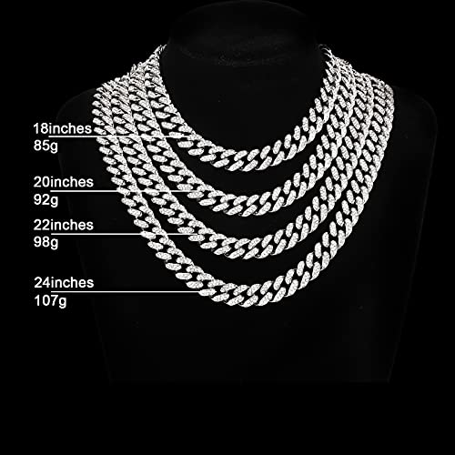 Mens Cuban Link Chain Gold Silver Plated Necklace
