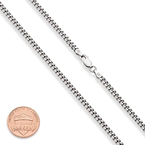 Miabella Italian Heavy 925 Sterling Silver Curb Chain