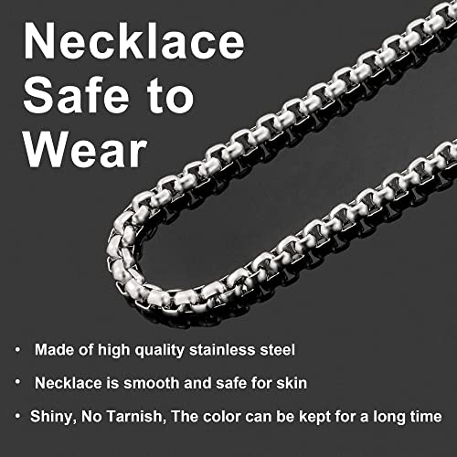 Stainless Steel Rolo Chain Necklace for Men Women