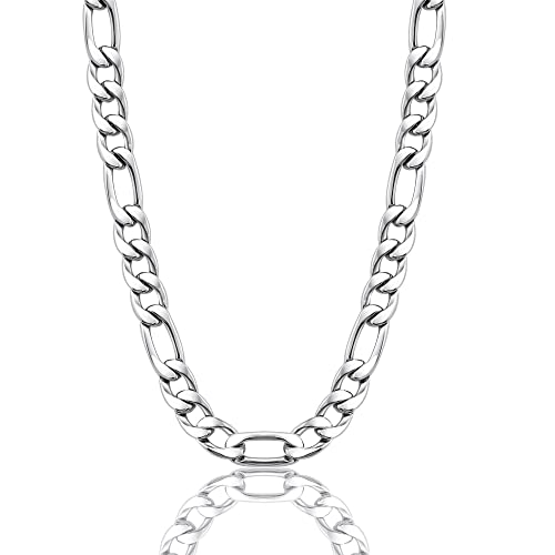 4MM Stainless Steel Figaro Necklace for Men Women