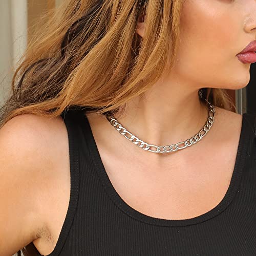 4MM Stainless Steel Figaro Necklace for Men Women