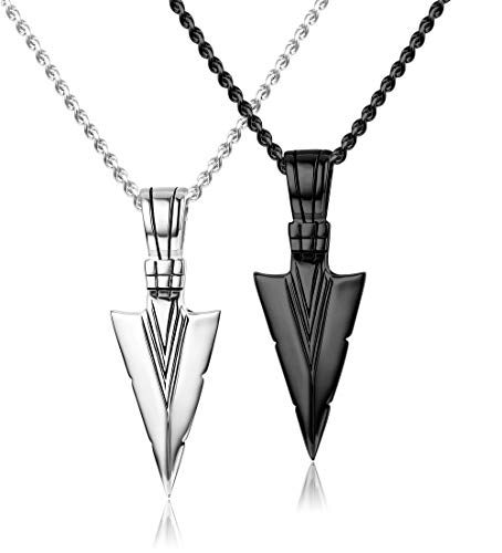 Spearpoint Arrowhead Pendant Necklace Set for Men