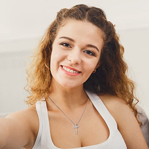 Stainless Steel Cross Pendant Necklace for Men and Women