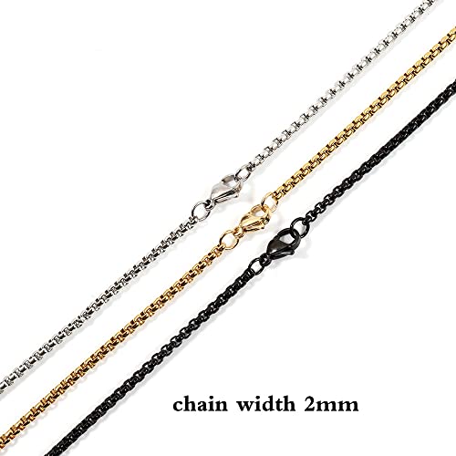 Black Stainless Steel Rectangle Bar Pendant Men's Necklace