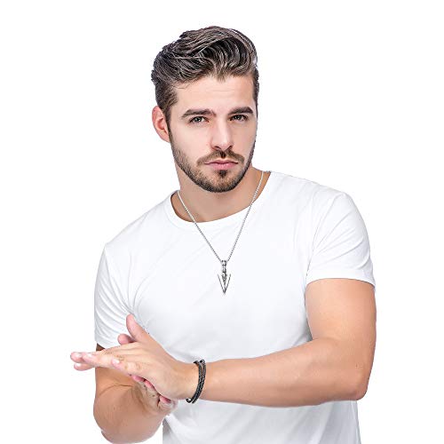 Spearpoint Arrowhead Pendant Necklace Set for Men