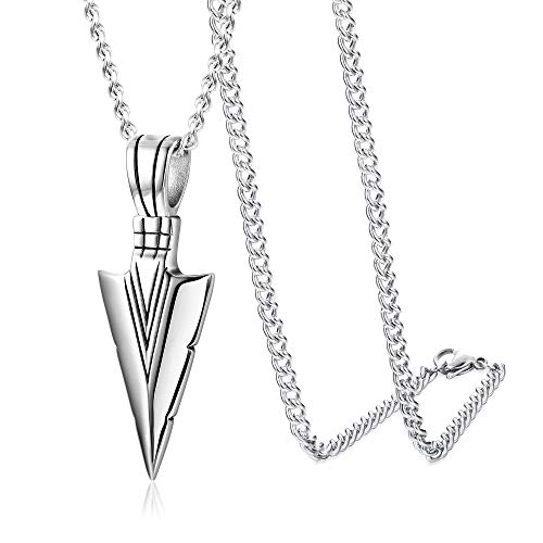 Spearpoint Arrowhead Pendant Necklace Set for Men