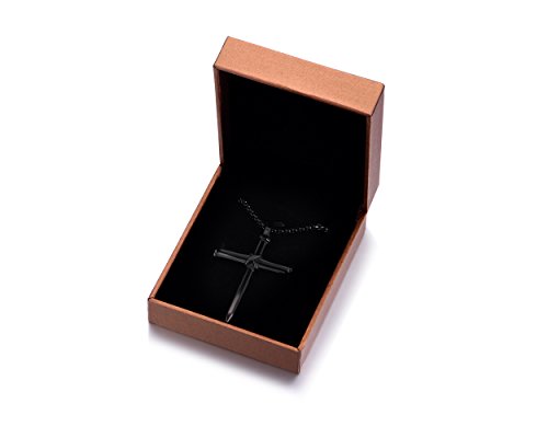 Stainless Steel Nail Cross Pendant Necklace for Men