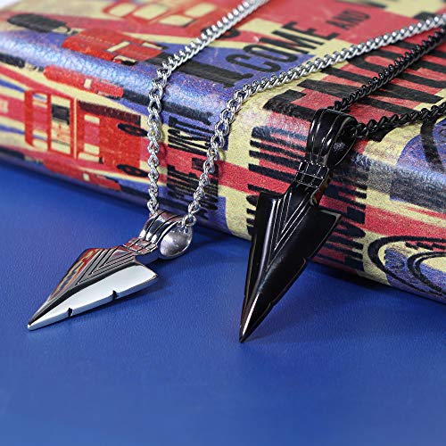 Spearpoint Arrowhead Pendant Necklace Set for Men