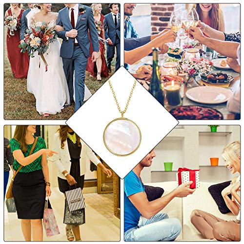 14k Gold Plated Mother of Pearl Shell Pendant Necklace