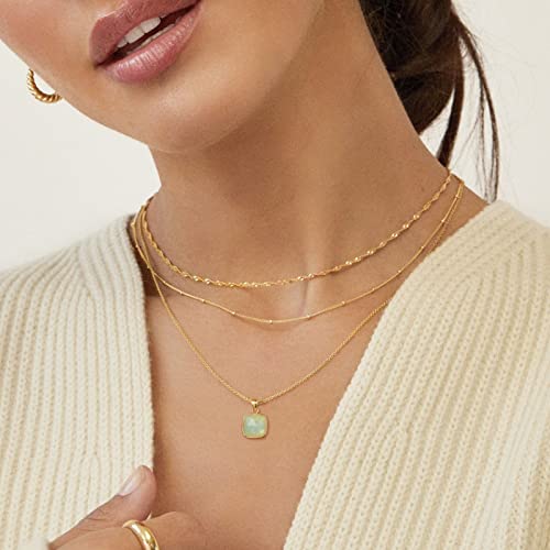 14K Gold Plated Healing Crystal Pendant Necklace for Women