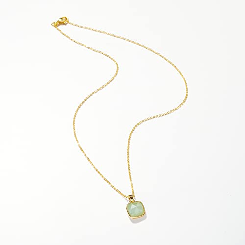 14K Gold Plated Healing Crystal Pendant Necklace for Women