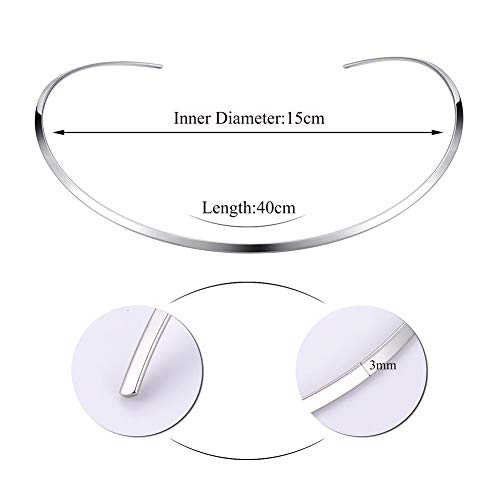 Silver Stainless Steel Choker Necklace for Women