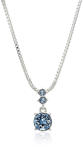 Nine West Silver and Blue Necklace/Earrings Set
