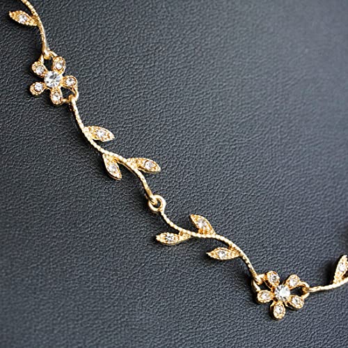 Gold Rhinestone Bridal Jewelry Set with Earrings & Bracelet