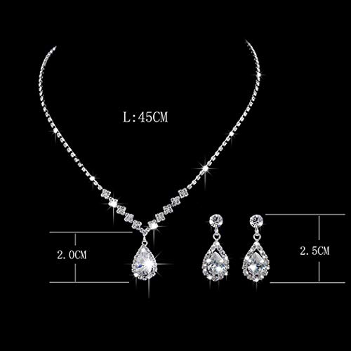 JAKAWIN Crystal Bridal Jewelry Set - Necklace, Earrings, Choker