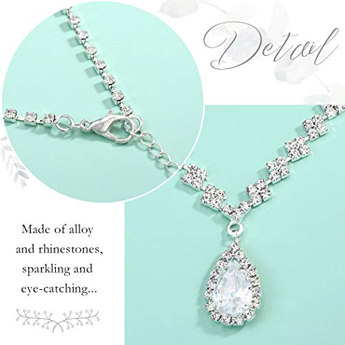 JAKAWIN Crystal Bridal Jewelry Set - Necklace, Earrings, Choker
